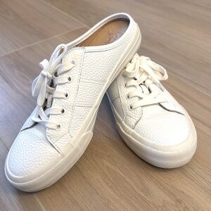 CROWN VINTAGE WHITE LEATHER SLIP ON SNEAKER SHOE 8.5